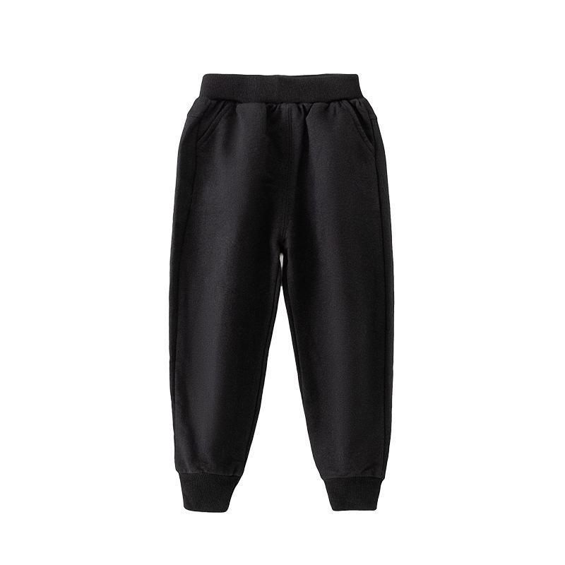 Children's Cotton Joggers & T-Shirt Set - Solid Color Uniform for Boys