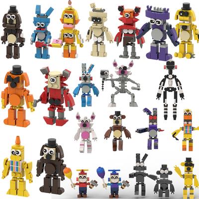 Hororová Hra Kreslené Kachničky Foxy Králík Medvěd Akční Figurka Stavebnice Modelová Sada Anime Cihlová Stavebnice Pro Děti Dárek