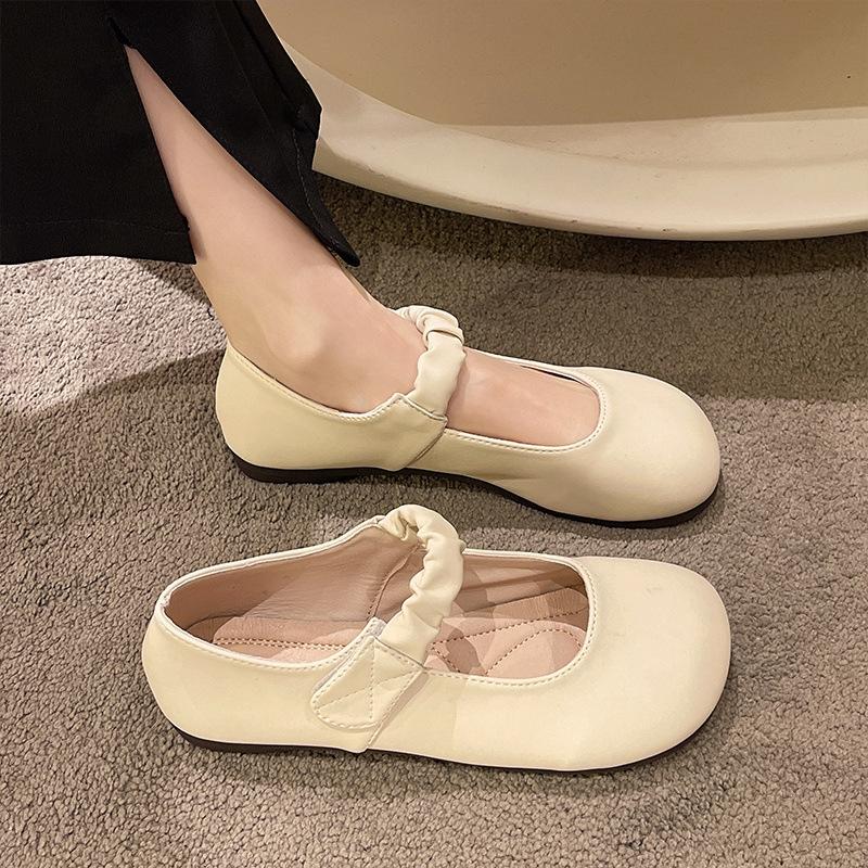 

Женские туфли Мэри Джейн лето 2025 новая обувь маленькие кожаные туфли с юбками леди Лолита одинарные туфли 40 абрикосовый