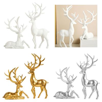 Squisite Sculture di Alci in Resina Ornamentazione di Cervi in Resina Perfetta per Valorizzare l'Atmosfera Artistica nello Spazio Abitativo