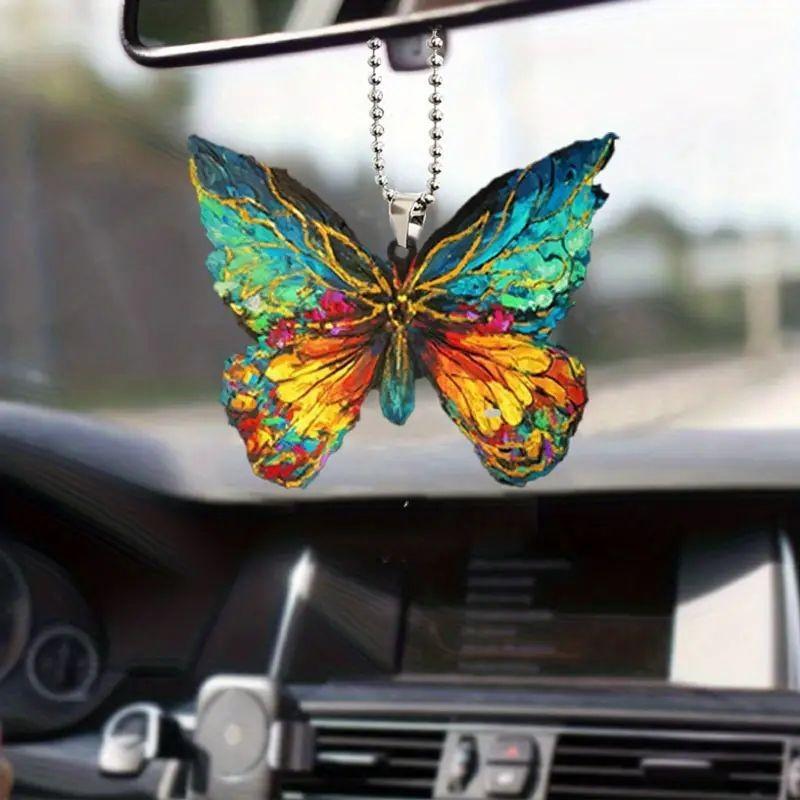 Butterfly Series Car Interior Decor Accessories Christmas Tree Ornament In Acrylic
