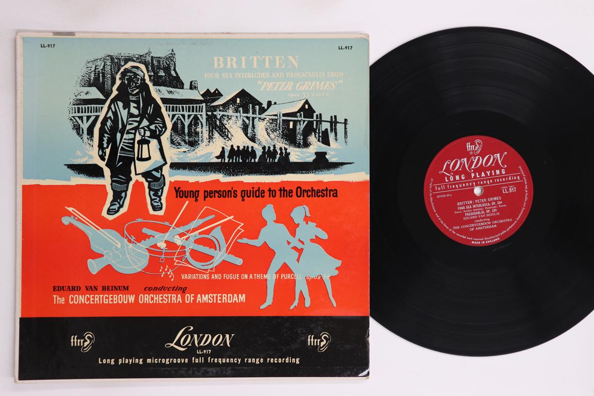 

LP Запись ЭДУАРД ВАН БЕЙНУМ, ОРКЕСТР КОНСЕРТГЕБОУ - Бриттен Питер Граймс / Юноша LL917 LONDON 1954 США Классика Б/У