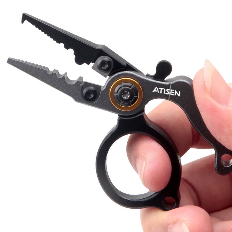 

Плоскогубцы для рыбалки из алюминиевого сплава, мини-плоскогубцы для приманок, кольцесъемники, рыболовный мультитул, экстрактор крючков, плетеный шнур чёрный