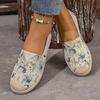 Antypoślizgowe Buty Vintage Damskie Lniane Buty Nowy Chiński Styl Styl Narodowy Drukowane Buty z Trawy Plecione Miękka Podeszwa Antypoślizgowe Buty dla Mamy