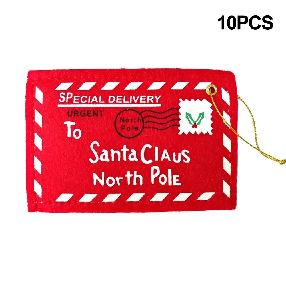 

Embroidered Felt Envelopes for Christmas Pack of 10 Includes 10 Santa Cards красный