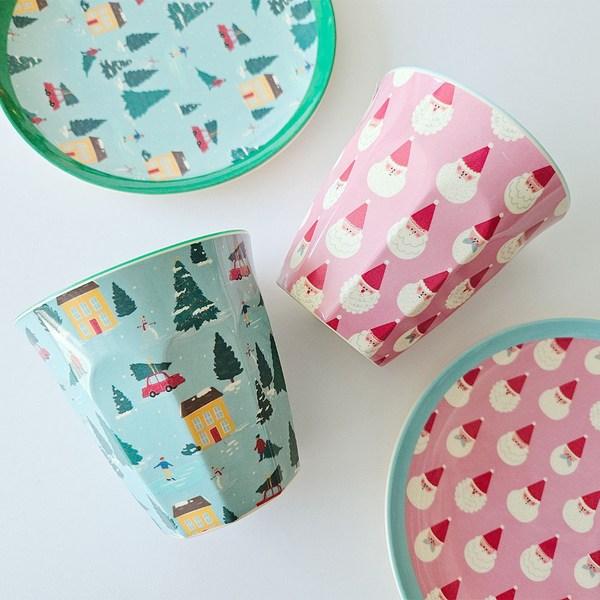 Rice babykrus, 2-delt sett, mini nisse, vinterskog, 1 sett
