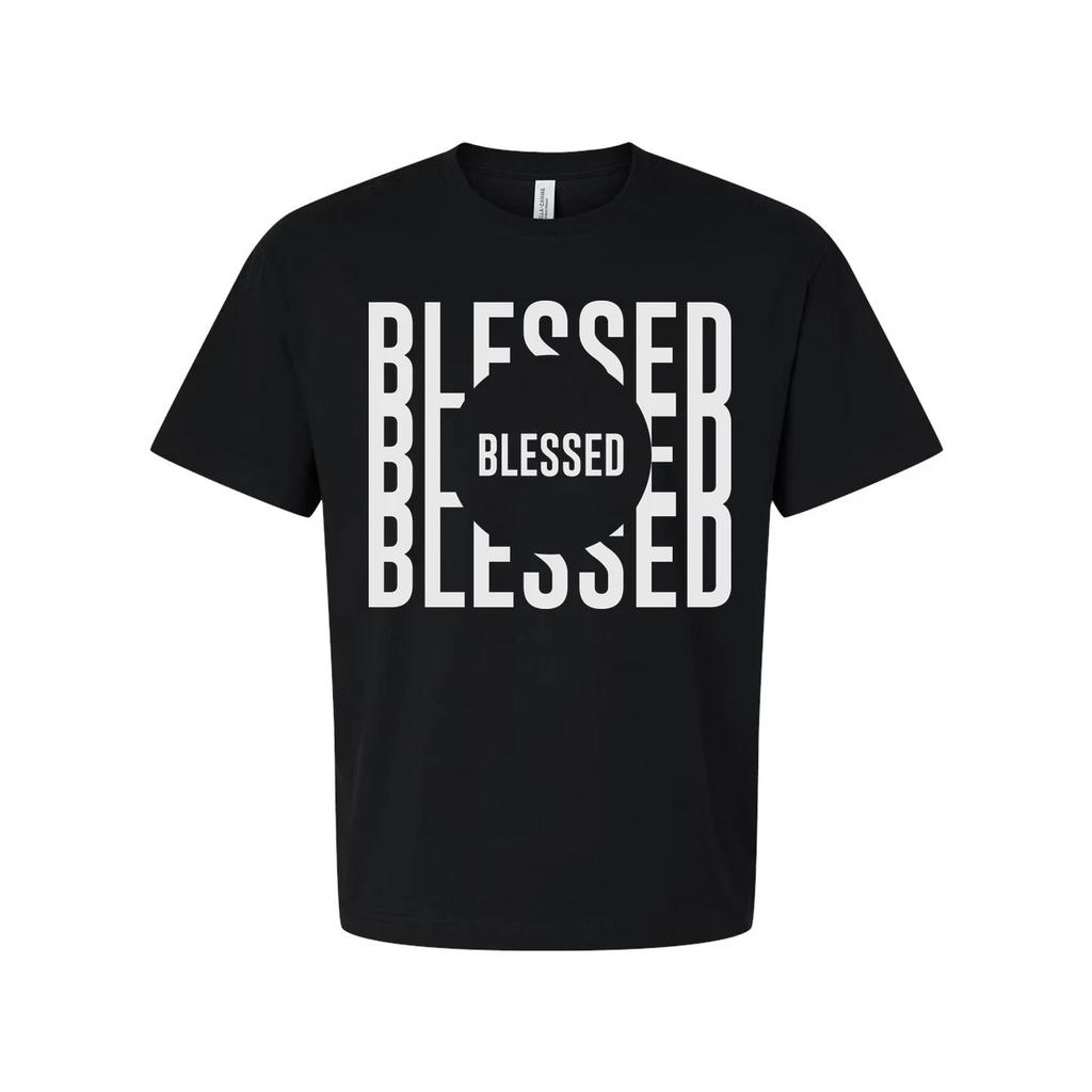 Blessed Christian Unisex T Shirt With Circular Blessed Graphic Design Print On F