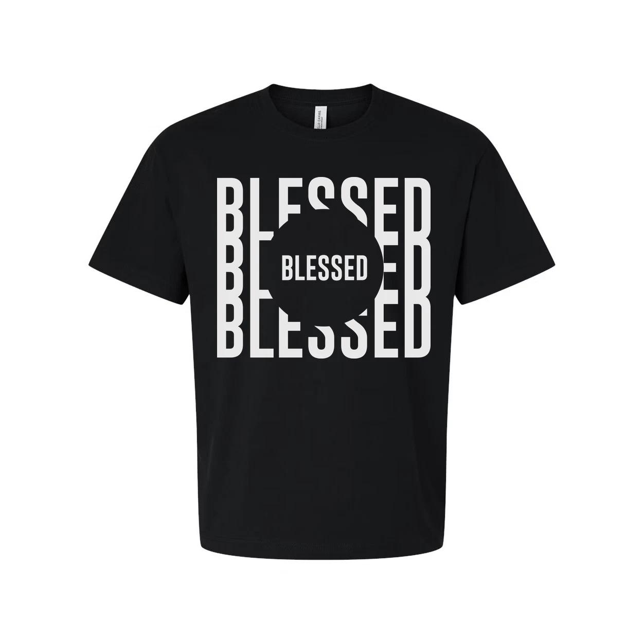 Blessed Christian Unisex T Shirt With Circular Blessed Graphic Design Print On F M