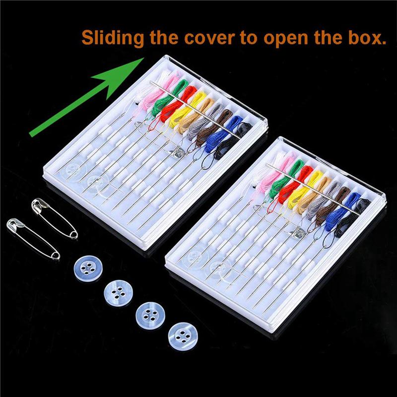 

ABFS 32 Boxes Home And Travel Quick Fix Sewing Kit Pre Threaded Needle Kit, Each Box With 10 Pieces
