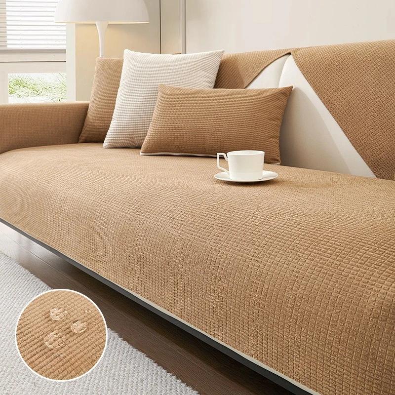 Lattice Polar Fleece Anti-Scratch Couch Cover Protector Couch Towel Washable Anti-Slip Sofa Covers All Seasons Sofa Cover Home
