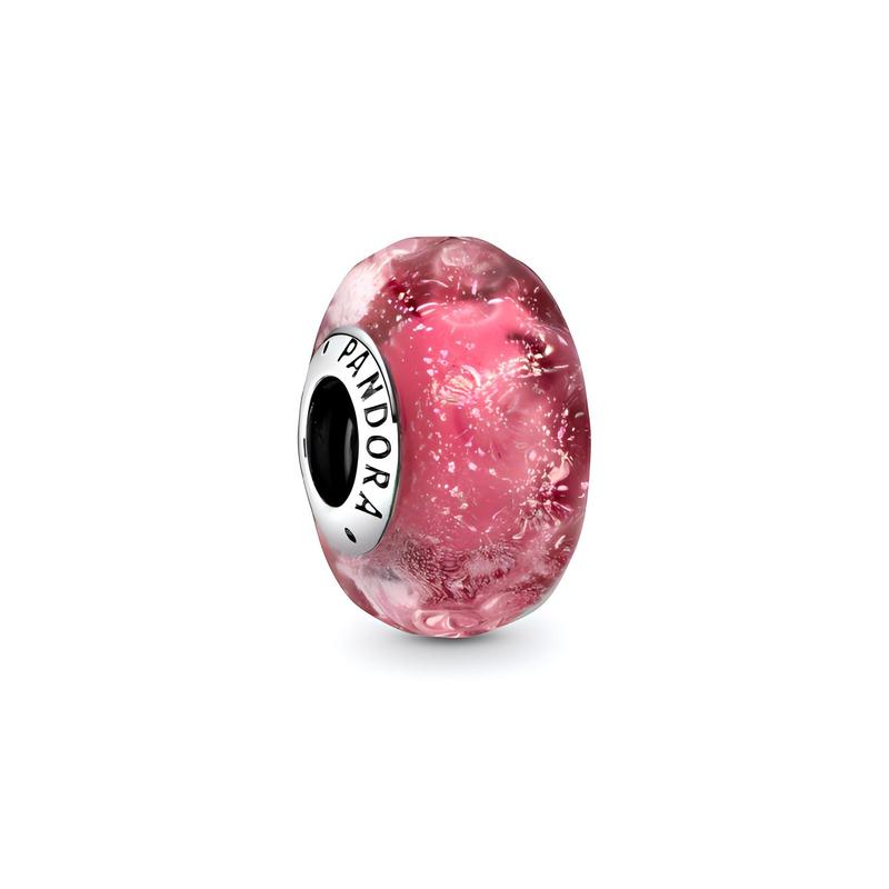 Pandora Bright pink wavy glass charm red 798872C00 красный