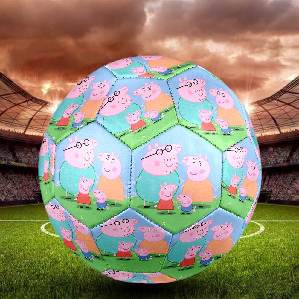 Pink Pig Cartoon Indoor Soccer Ball Size 5 Colorful All Ages Machine Stitched PVC Competition Ready Durable High-Bounce