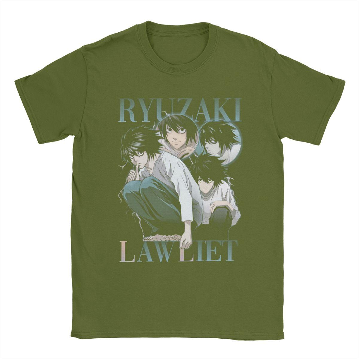 

DN Anime Ryuzaki L Lawliet T-Shirts for Men Leisure Cotton Tee Shirt Round Neck Short Sleeve T Shirts Printing Clothing 4XL