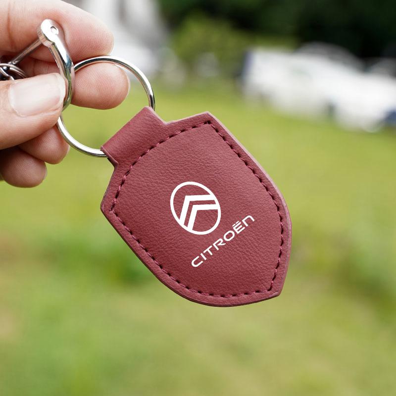 Auto Leder Schlüsselanhänger Schild Styling Emblem Schlüsselanhänger für Citroen C6 DS5 RD3 Cross Berlingo Xsara Grand Picasso Jumper Cactus Saxo