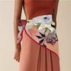 Silk Scarf Women Flowers Print Square Scarves Head Echarpes Silk Foulards Femme Wraps Beach Shawls Bandana Lady Hijabs 90CM