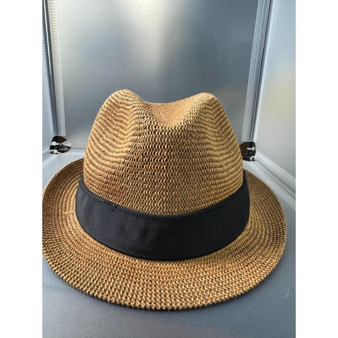 Used BEAMS HEART Straw Hat with Ribbon 58.5cm