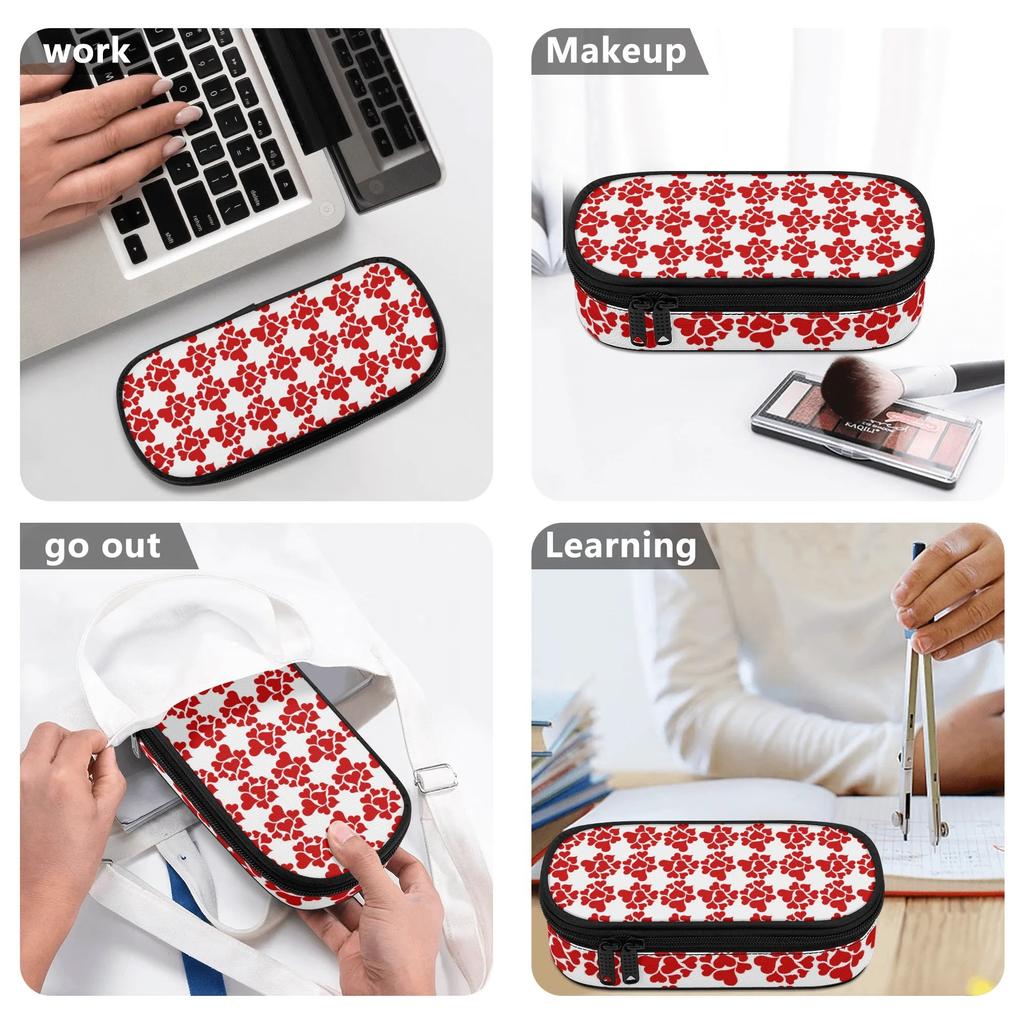 Pencil Pouch 300D Polyester Organized Storage Secure Zipper with Main Compartment Mesh Pocket and Pen Slots for Boys Girls