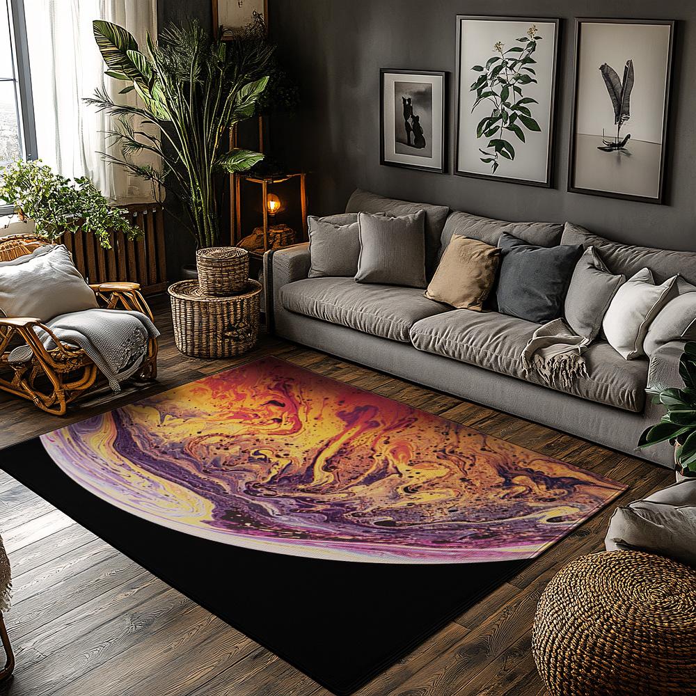 

Abstract Nebula Area Rug,Purple Orange Cosmic Carpet for Living Room,Non-Slip Sofa Accent Floor Mat with Artistic Galaxy Pattern 50x80cm