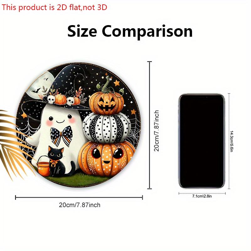 Halloween Wooden Sign with Pumpkin & Ghost Pattern - Charming Decorative Sign and Plaques - Ideal Front Door Decor - Halloween Decor