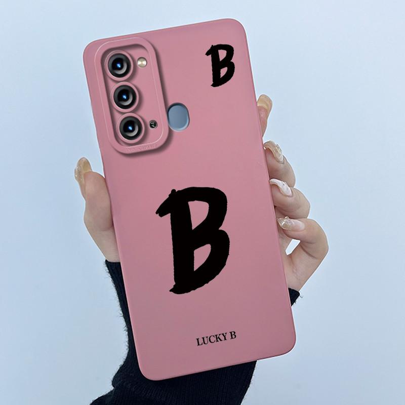 For Itel Vision 3 / Itel S17 / Itel P38 S661L S661W Case Lucky Initial Letter Liquid Silicone Protective Back Cover Phone Case