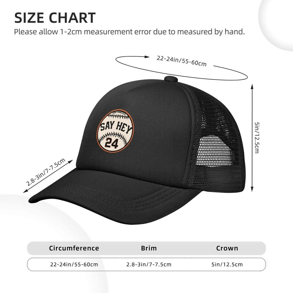 Baseball Caps Willie Mays 24 Say Hey Mesh Hats Sport Washable Unisex Hats