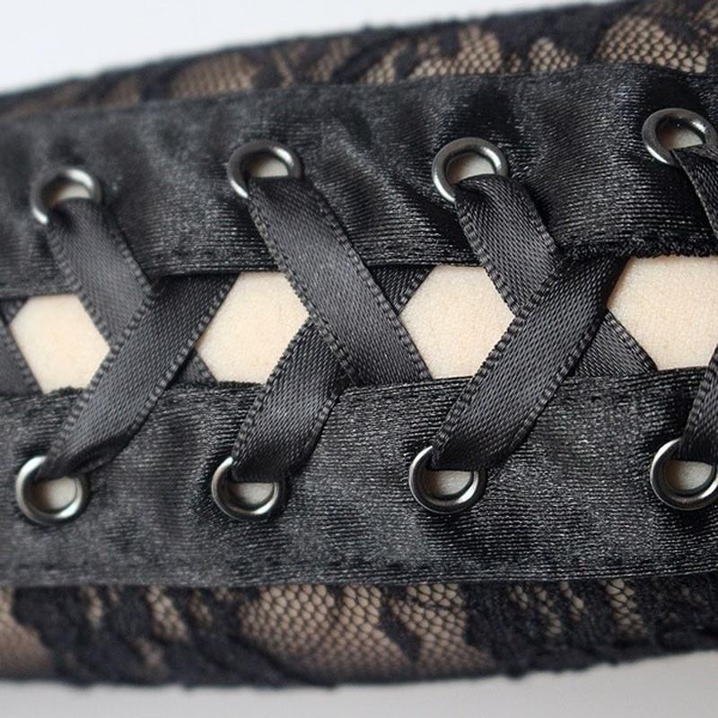 1 par Halloween Retro Lange hansker for kvinner Blonde Korsett Arm Albue Fingerløs hanske Svart