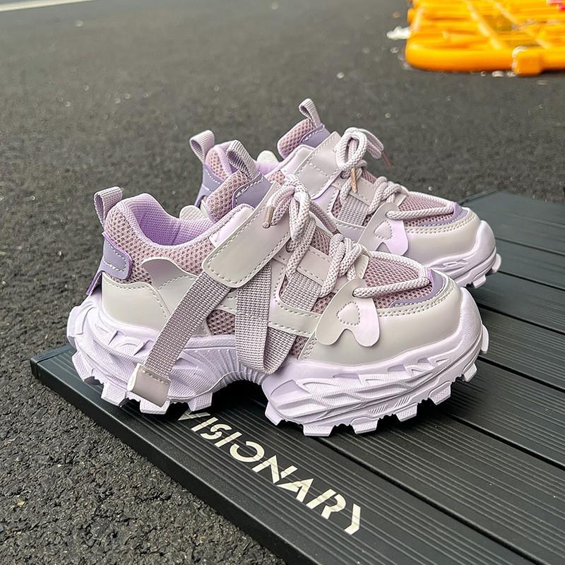 Kids Chunky Sneakers Girls Boys Breathable Mesh Upper Lightweight Casual Running Shoes
