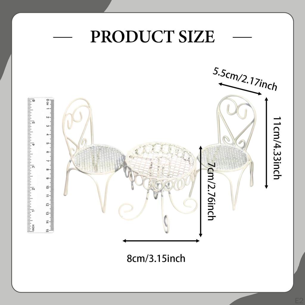 Dollhouse Furniture Set Doll House Accessories Mini Table Chairs Model Decorative Modern Photo Props