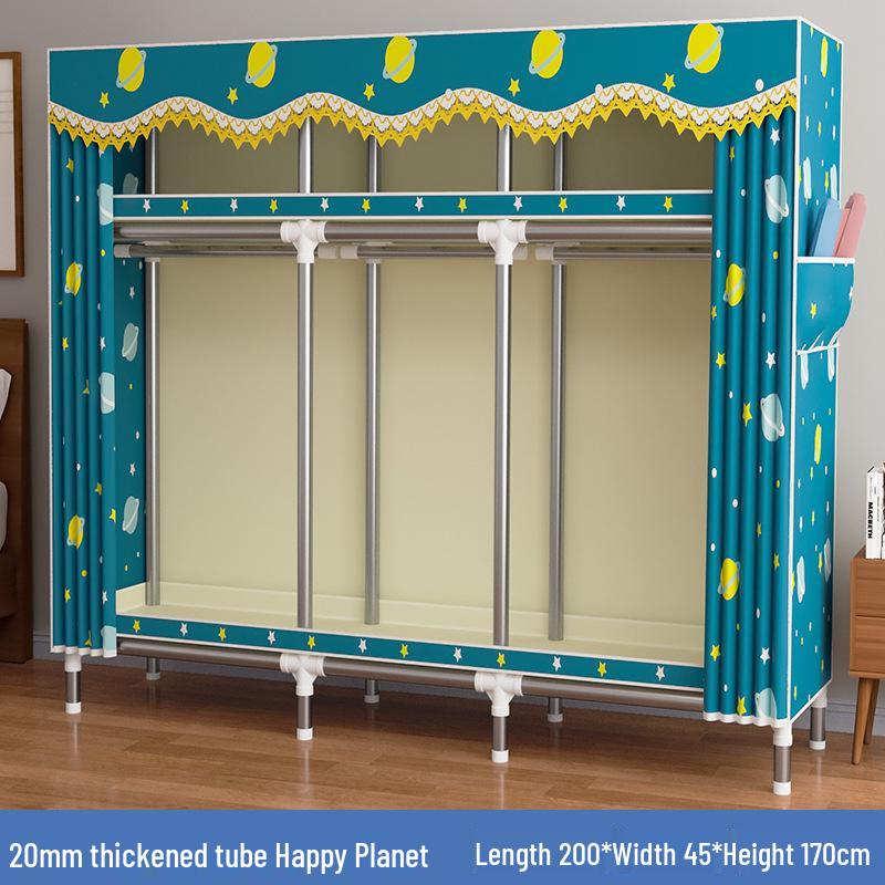 Thickened Steel Pipe Fabric Wardrobe for Dorm or Bedroom Storage