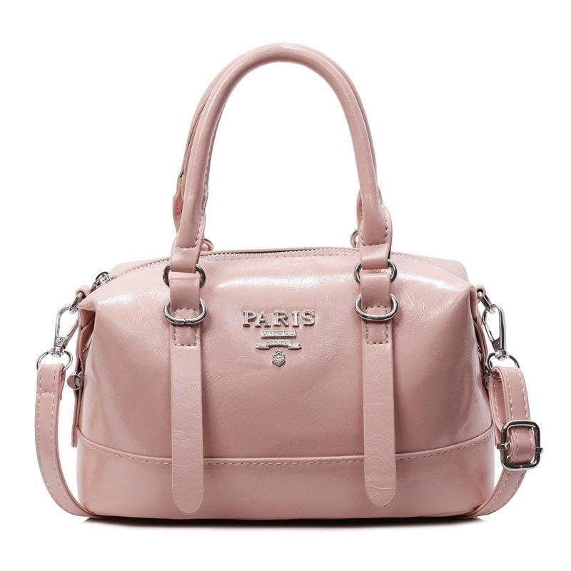 Hot Sale Korean Simple Retro Style Portable Boston Bag Women's Premium Commuter Temperament Soft Leather Messenger Bag