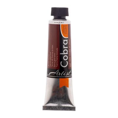 Oil Paint - COBRA - Watermixable - Burnt Sienna - 40ml Tube - Mixed
