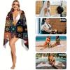 1pc Celestial Beach Towel with Mandala & Star Patterns -Soft Absorbent Microfiber,Lightweight & Durable Quick-Dry Towel for Pool