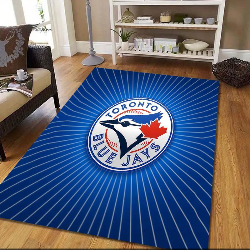 Toronto Blue Jays2 Flannel Pattern Square Carpet,Area Rug,Carpet Rug for Living Room Bedroom Sofa Playroom Decor,Non-slip Floor Mat