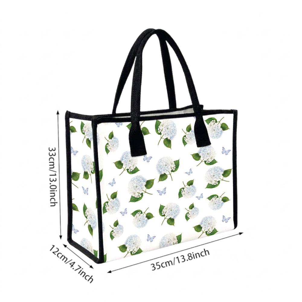 Floral Canvas Tote Bag Casual Handbag for Daily Shopping Travel Use