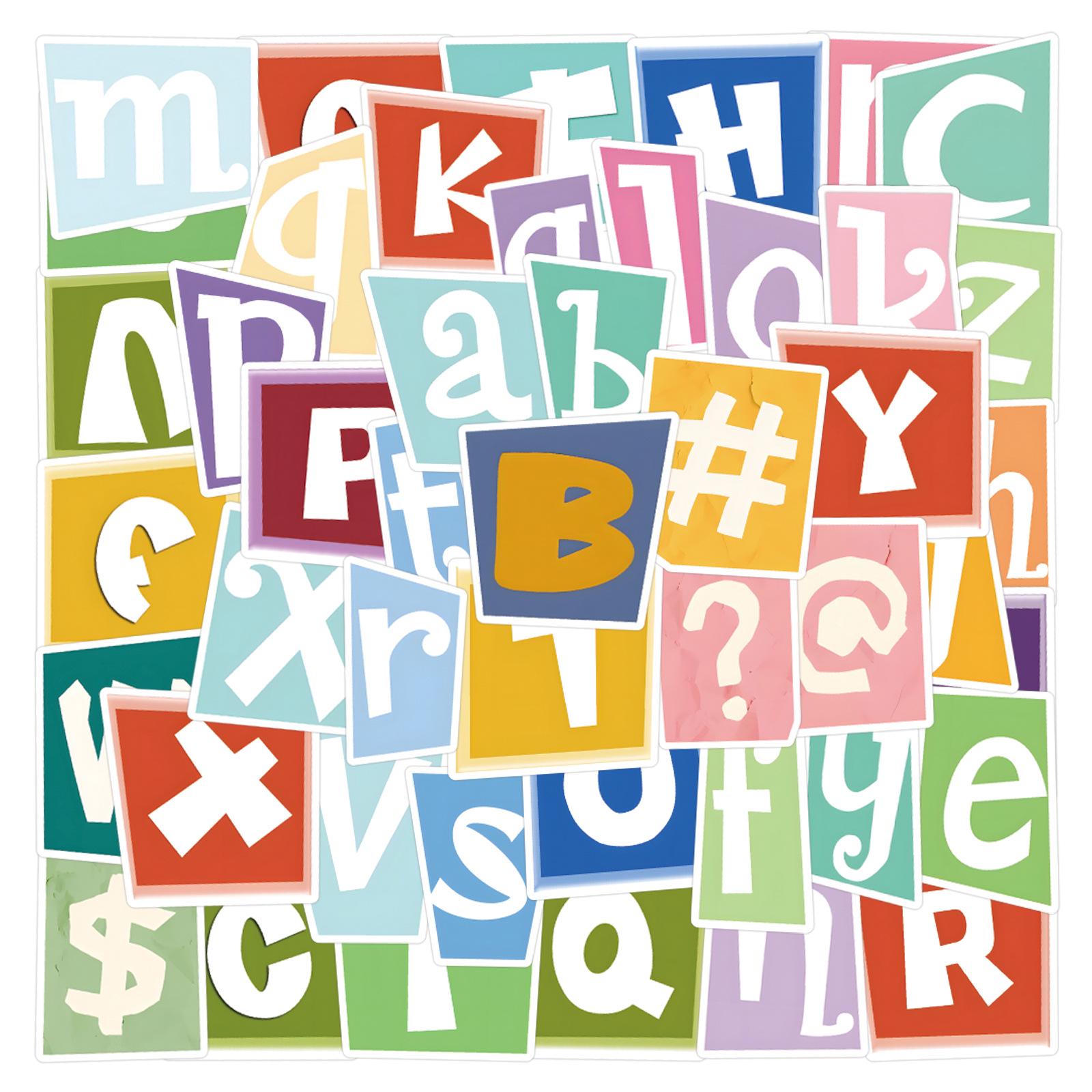 

55 Mixed Letter & Number DIY Waterproof Removable Stickers for Phone Cases & Kids Early Education