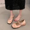 [Yushilai] Small French Thick-heeled Mary Jane Shoes for Women's Spring 2025 New Sweet and Versatile Single Shoes