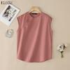 ZANZEA Women Casual Round Neck Summer Sleeveless Tank Tops