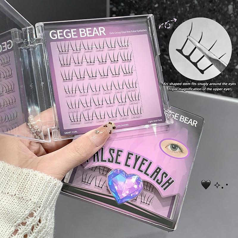 36 Clusters Girl Group Glue-free False Eyelashes, Light And Natural Curling Self-adhesive For Daily Makeup Upper Eyelashes