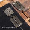 20/1Sets Antique Bronze Hinges Vintage Cupboard Cabinet Fitting with Screws Jewelry Boxes Wooden Case Hinge Furniture Hardware