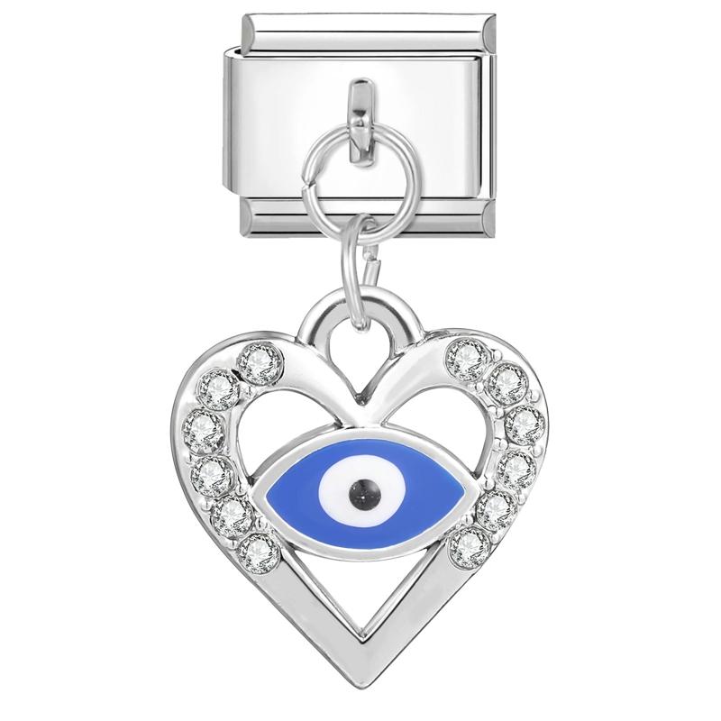 Zale Charm Italian Albastru Carouri Fluture Ochi de Diavol Flori Pisică Inimă Se Potrivesc Brățară Oțel Inoxidabil 9mm Femei DIY Făcut Cadouri