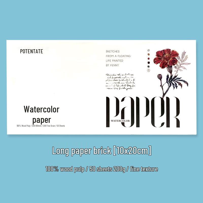Zentangle 200g Fine Grain Watercolor Paper, Square Long Strip, Ideal for Art Students and Hand-Painted Illustrations