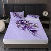 2/3pcs Elegant Butterfly Petal Flower Fitted Sheet Set - 100% Polyester, Soft, Breathable, Hypoallergenic, and Wrinkle-Resistant