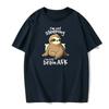 I Am Not Sleeping I Just Brain Afk Kawaii Sloth Print Clothing Men's Street Small T-shirt Printed Cotton Street Creative T-shirt
