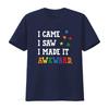 Mens I Came Saw Made It Awkward Autism Awareness Puzzle T Shirt Black 4X Large Vintage Washed Graphic Homme Fashion Soft