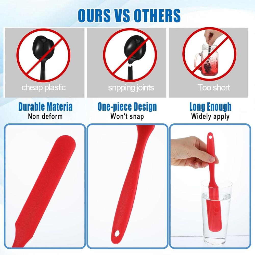 High Temperature Resistant Silicone Long Spatula Multi-color Cream Spatula Household Cake Making Small Accessories Baking Tools