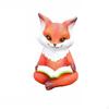 NineTailed Canine Resin Figurine, Cute Creature Desktop Decor, Office Garden Pot Ornament Red