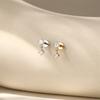 Aide 1pc 925 Silver Mini Zircon Thick Flat Screw Back Drop Earrings For Women K Gold Piercing Stud Earrings Jewelry