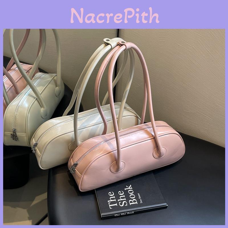 Minimalist Pu French Bag With Zipper Closure And Interior Pockets For Women