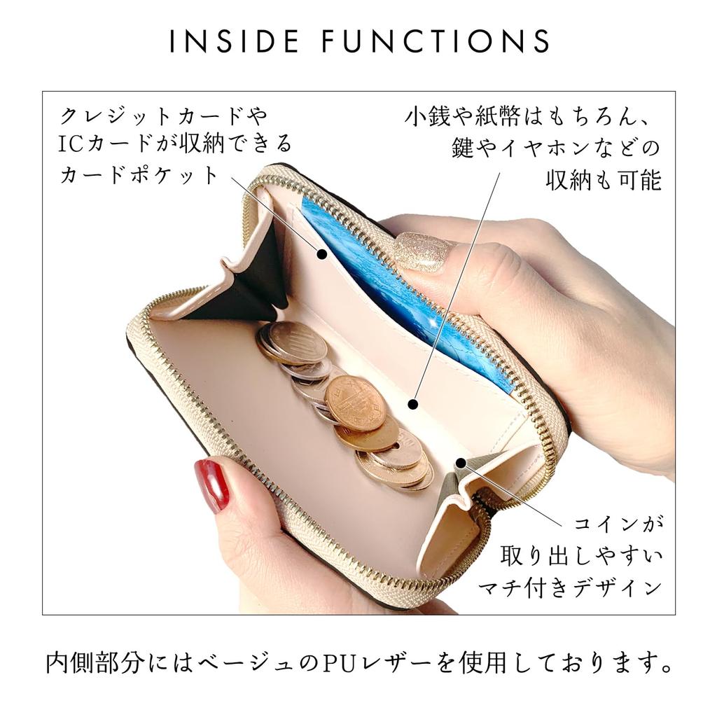 Tochigi Leather Coin Genuine Coin Slim Small and for Men and Black Case, Leather, Purse, Wallet, Compact, Women, [NB],