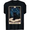 Black Cat Tarot Card Graphic Tee For Men Vintage Esoteric The Biscuits Crew Neck Tshirt